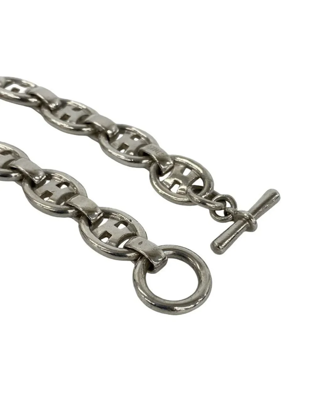 Hermes Vintage Logo Bra 925 Sterling Silver Accessory Bracelet